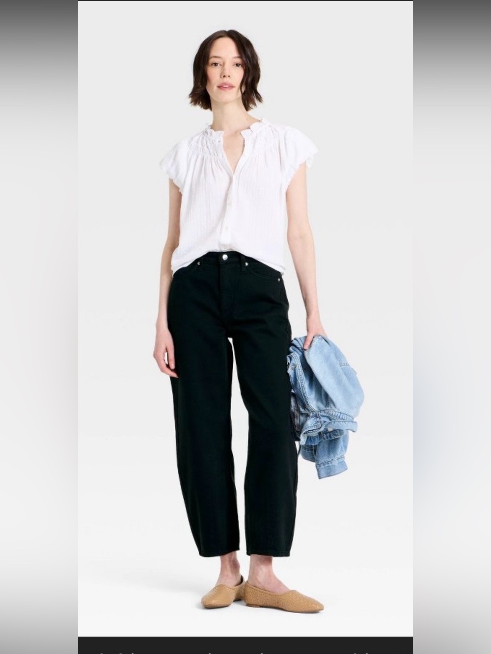 Universal Thread Women's High-Rise Easy Barrel Jeans Black Size 4 long